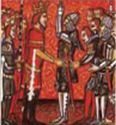 Роланд отримує меч Дюрандаль із рук Карла Великого